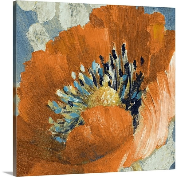 Great Big Canvas "Orange Poppy" by Lanie Loreth Black Peach Wrapped Canvas Print Wall Artwork