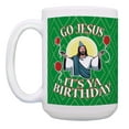 thumbnail image 2 of ThisWear Christmas Mugs Go Jesus It's Ya Birthday Jesus Christmas 2 Pack Gift 15oz Coffee Mugs Xmas, 2 of 4