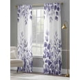 thumbnail image 4 of Purple Eucalyptus Leaves Sheer Curtains 96 Inch Length 2 Panels Set Window Treatments, Watercolor Spring Summer Botanical Rod Pocket Semi Curtains for Living Room/Bedroom/Kitchen Décor, 104"W x 96"L, 4 of 7