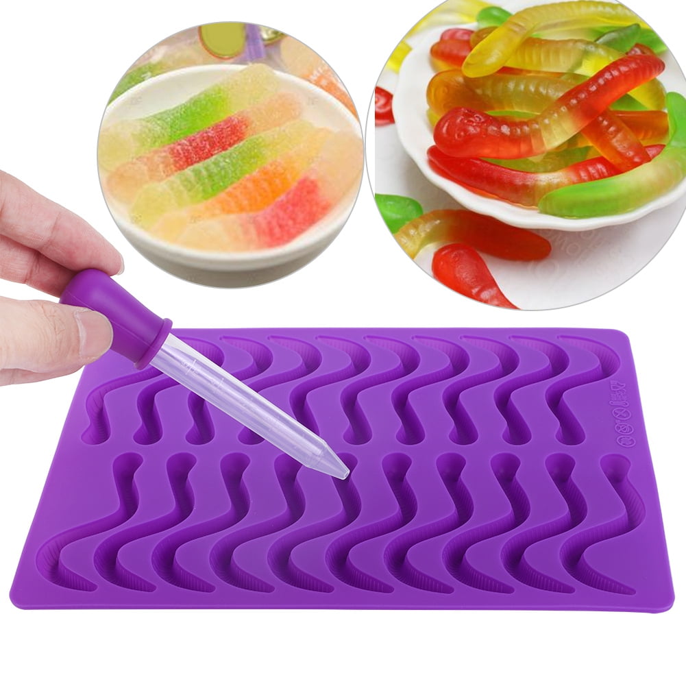 Greensen Cake Mold,20 Compartments Gummy Worms Silicone Mold for