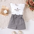 thumbnail image 3 of GYRATEDREAM Toddler Girls Clothes Ribbed Knit Ruffle Sleeveless Vest Tops and Shorts with Bow Cute Summer 2 Pieces Short Sets for2-7Y, 3 of 9