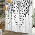 thumbnail image 6 of Black Leaf Shower Curtains with Hooks Farmhouse Botanical Black White Floral Leaves Fashion Shower Curtain for Bathroom Decor Waterproof Polyester Shower Curtain for Bathroom 84x72 Inch, 6 of 6
