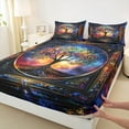 thumbnail image 5 of Castle Fairy Tree Of Life 4-Piece Full Size Sheets,Gradient Galaxy Bed Sheets,Bohemian Theme Lightweight Sheet Sets,Microfiber Teenager Bedroom Decor, 5 of 7