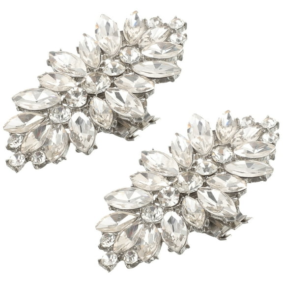 GOOHOCHY Removable Rhinestone Shoe Clips with Crystal Decor for Wedding and Parties 1 Pair