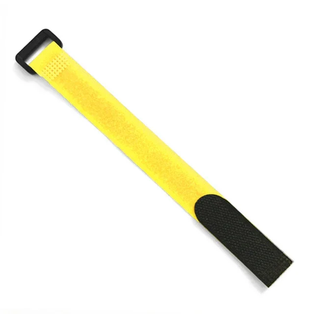 10Pcs Nylon Reverse Buckle Hook and Loop Strap Reusable Cable Ties Cable Straps For Wire Organizer Fastener Tape 20/30/40cm Yellow 20x400mm 10Pcs