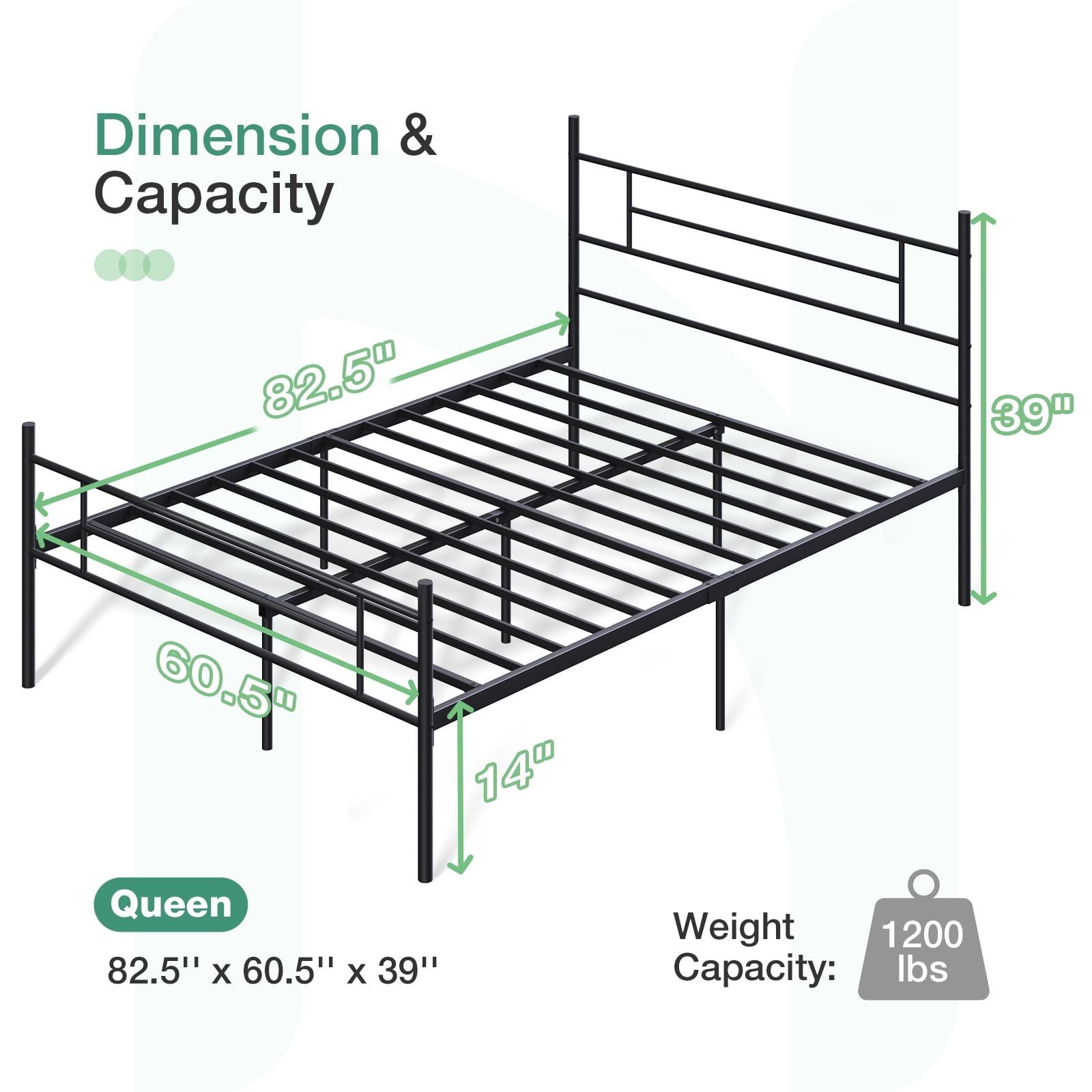 Novilla Queen Bed Frame with Headboard and Footboard, 14 Inch Metal Platform Bed Frame Queen Size, Large Storage Space, Strong Metal Slats Support, Mattress Foundation No Box Spring Needed