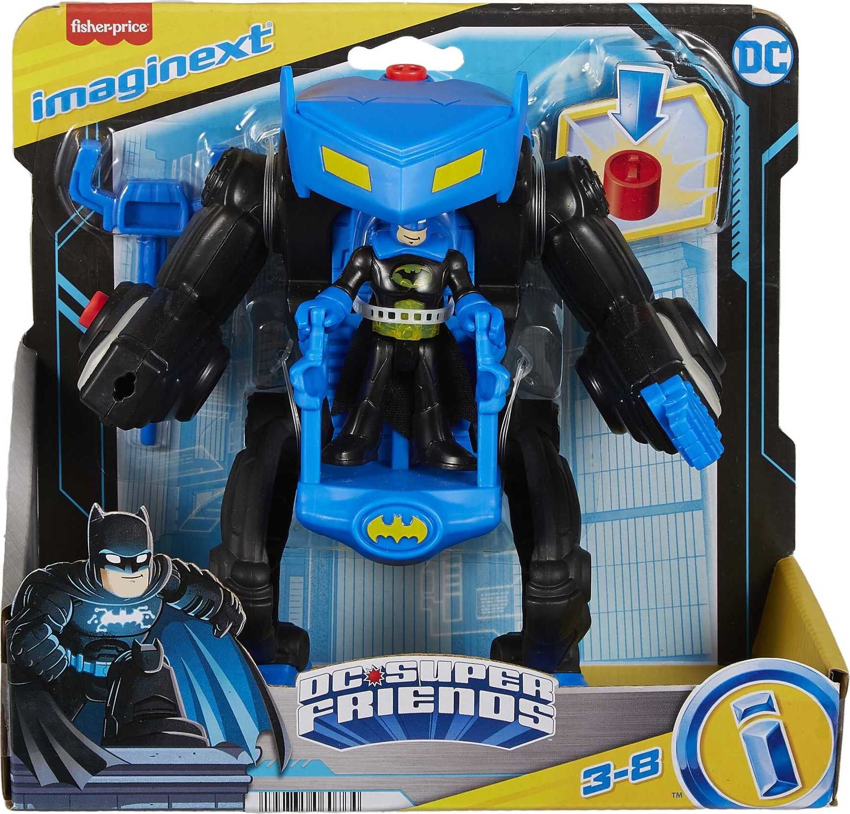 Imaginext DC Super Friends Batman Battling Robot, 3-Piece Figure Set with  Lights for Preschool Kids 
