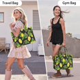thumbnail image 6 of Large Capacity Tote Bag,Yellow Lemon Fruit Limes Black Pattern Handbag Fashion Luxury Tote Bag,15.7"x13"x 5.1" Inches,Laptop Compatible, 6 of 6