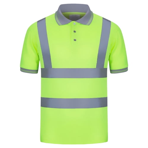 Slim Fit-Yellow-XL GOGO Mens Polo Shirts Hi Vis Short Sleeve Safety Work-wear Shirt