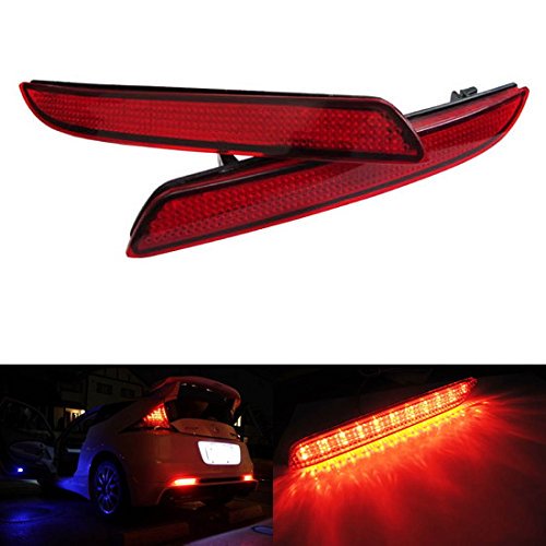 Ijdmtoy Red Lens Led Bumper Reflector Lights For Honda Cr Z Cr V Insight Acura Tsx Wagon Walmart Com