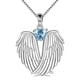 thumbnail image 1 of Collar con alas de ángel Collar con colgante de alas de ángel Collar con piedra natal Joyas navideñas para mujer Regalo, 1 of 6