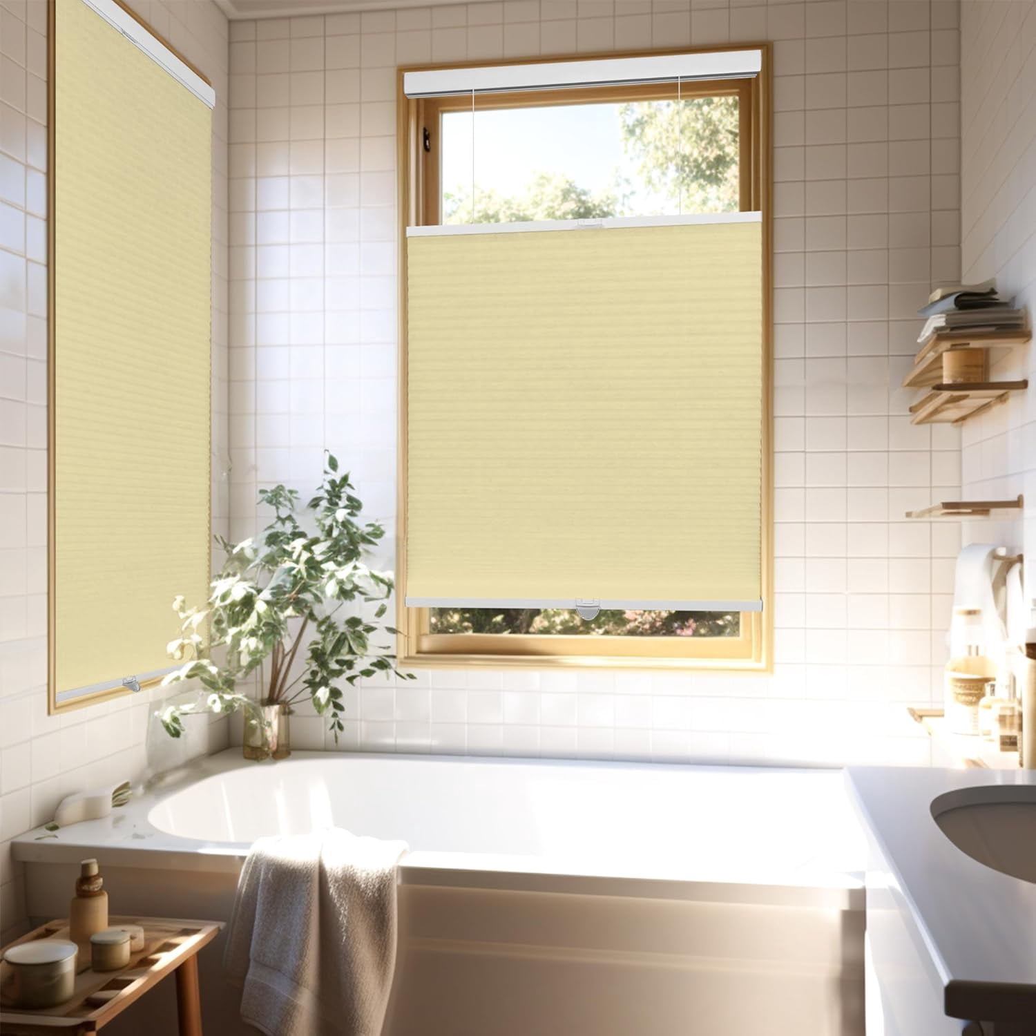 Chicology Cream Light Filtering Cordless Top Down Bottom Up Cellular Shades 48.25 in. W x 72 in. L