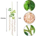 thumbnail image 2 of 24pcs Wisteria Hanging Flowers 3.7 Ft Artificial Vine Fake Garland Silk String for Wedding Party Garden Outdoor Greenery Home Wall Decoration (White), 2 of 4
