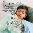 thumbnail image 2 of KAINSY Custom Name Toddler Nap Mat - Personalized Light Green Dinosaur Kids Sleeping Mat with Pillow Cover and Blanket, Soft and Comfortable, Easy to Carry for Daycare, Preschool, and Camping, 2 of 8