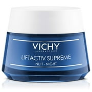 Vichy LiftActiv Supreme Night Cream, Anti Aging Face Cream with Vitamin C & Rhamnose to Firm & Brighten, Suitable for Sensitive Skin