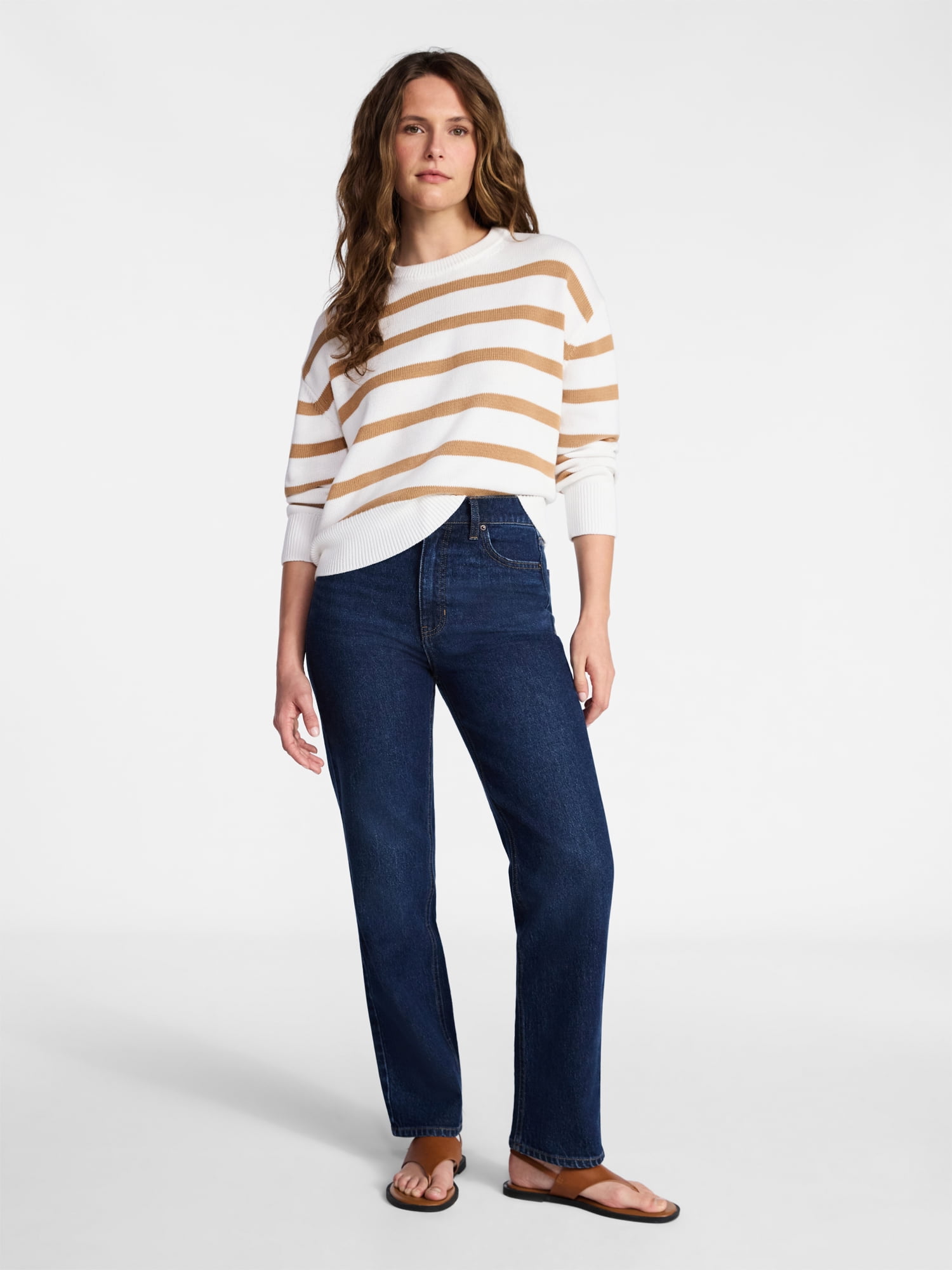Time and Tru Women's and Women‘s Plus Easy Crew Pullover, Sizes XS-XXXL