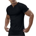 thumbnail image 2 of Vivianyo HD Short Sleeve Shirt for Men,Big Men's Top Shirt Slim Fitting Long Sleeved Lapel Casual Sports Bottom Shirt T-shirt Top, 2 of 5