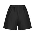 thumbnail image 5 of Cotton Linen Shorts for Women Summer Casual Elastic High Waist Wide Leg Loose Fit Lightweight Beach Shorts with Pockets, 5 of 6