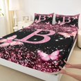 thumbnail image 4 of Manfei Lovely Initial Sequin Print B Queen Sheets,Pretty Butterfly Queen Sheet Sets,Pink,4-Piece, 4 of 6