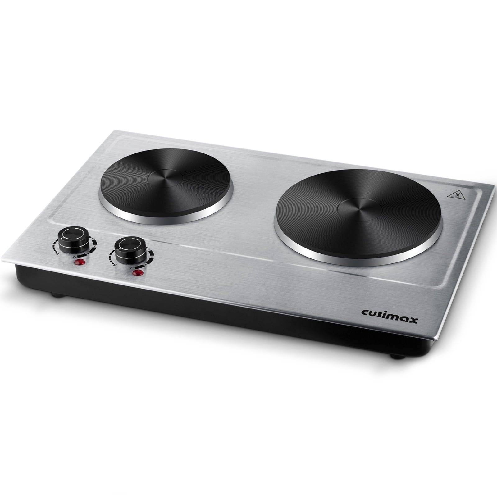 CUSIMAX 1800W Double Hot Plate, Stainless Steel Silver Countertop