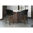 thumbnail image 2 of Tula 26" Contemporary Velvet Upholstered/Wood Counter Stool in Black, 2 of 5