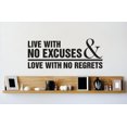 thumbnail image 1 of Vinyl Wall Decal Sticker : Live With No Excuses & Love With No Regrets Quote Picture Art Peel & Stick Mural 12x18 Inches, 1 of 2