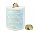 thumbnail image 3 of Harbour Stripe Piggy Bank, Soft Toned Nautical Uniform Brushstroke Simplistic Lines Theme, Ceramic Coin Bank Money Box for Cash Saving, 3.6" X 3.2", Pale Blue White, by Ambesonne, 3 of 4