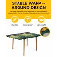 thumbnail image 2 of Spring Floral Rectangle Tablecloth, Waterproof Elastic Fitted Table Covers for 4 Foot Tables, 24x50inch Decorative Tablecloths for Picnic, Camping, Outdoor, Modern Oil Painting Yellow Botanical Green, 2 of 6