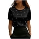 thumbnail image 3 of TaTaai Women's Summer Solid Round Neck Short Sleeve Top, Pearl Embellished Casual Professional Style, Lightweight Soft for Office Daily Wear Gift, 3 of 5