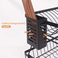 thumbnail image 6 of Dish Drying Rack for Kitchen Stainless Steel Dish Drainer with Water Tray Cutlery Holder Drainboard, Black, 6 of 8