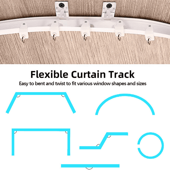 16.4ft Ceiling Curtain Track Flexible Lightweight For Room Partition RV P4R5