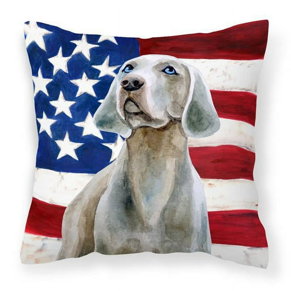 Weimaraner Patriotic Fabric Decorative Pillow