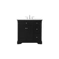 thumbnail image 3 of Elegant Decor Clarence 36" Solid Wood Metal Single Bathroom Vanity Set in Black, 3 of 8