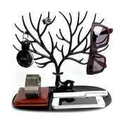 EEEkit Jewelry Display Stand, Jewelry Tree Stand, Necklace Earring Bracelet Holder, Jewelry Organizer Holder with Ring Tray, Black
