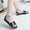 Black, variant on WIZUTIZ Flat Sandals for Women Dressy Sandals Women Soft Comfort Stretchy Jeweled Sandals Buckle Round Toe Shoes Mid Heel (2"-3") Wide Solid Sandals for Ladies Anniversary Up to 60% Off Beige