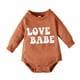 thumbnail image 1 of Body De Bebé Canastilla Onesies Para Niños Pequeños Otoño Primavera Niñas Niños Lindo Mameluco Manga Larga Botón Sudadera Mono Marrón Odeerbi  LM103-6243, 1 of 8