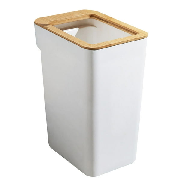 Cubo de basura pequeno cesto de basura sin tapa cesto de basura cestos de basura cesto de basura para bano dormitorio hogar sala de estar y Blanco 7L Gloria Bote de basura