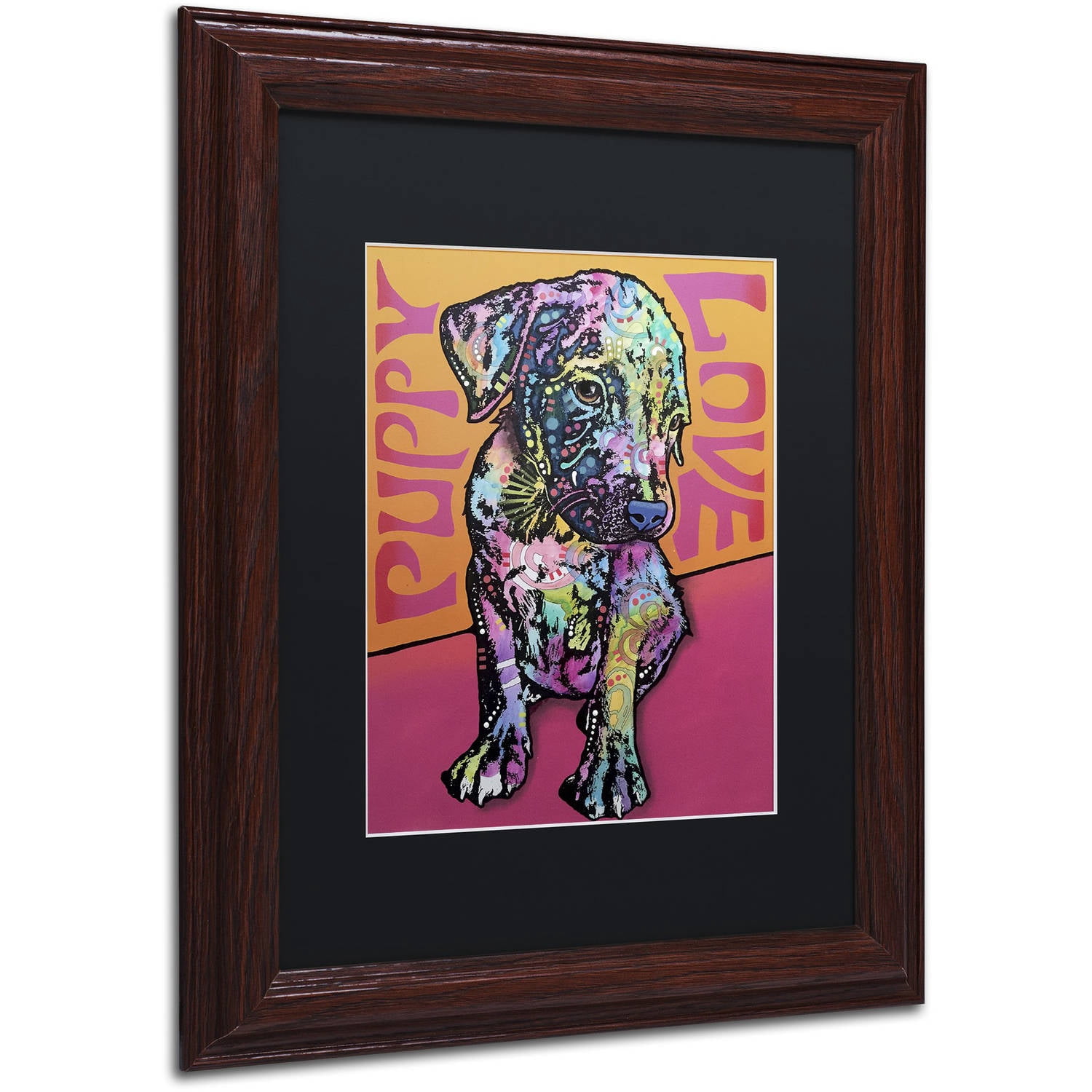 Puppy Love' Canvas Art by Dean Russo, Black Matte, Wood Frame