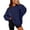 Dark Blue&14^0710Q, variant on Garbnen Crew Neck Sweatshirt for Women Fleece Lined Long Sleeve Shirts Women Casual Fall Winter Warm Oversized Trendy Women Pullover Blue M