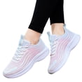 thumbnail image 3 of Sopiago Cute Shoes Womens Classic Lace Up Casual Sneakers, Wide Width Available Pink,41, 3 of 6