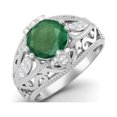 thumbnail image 2 of 1.45 Ctw Round Emerald Antique Filigree Design 925 Sterling Silver Women Mother's Day Gift Ring, 2 of 3