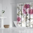 thumbnail image 2 of Ensemble de Rideau de Douche avec Doublure à Boutons-Pression, Fleurs Rouges Automne Vintage (3) Rideaux de Douche Doublure de Douche Imperméable, Simple Doublure de Rideaux en Polyester, 72x72 Pouces, 2 of 4