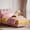 Pink FULL, variant on TEQIN Bed Frame, Upholstered Headboard with with Storage, Metal Platform Bed Frame, Velvet Platform Bed Mattress Foundation,Noise Free, No Box Spring Needed