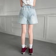 thumbnail image 5 of Shadoumai Girl Ripped Jean Shorts Cute Summer High Waisted Denim Shorts Jorts with Pocket Kids Comfortable Clothes, 5 of 8