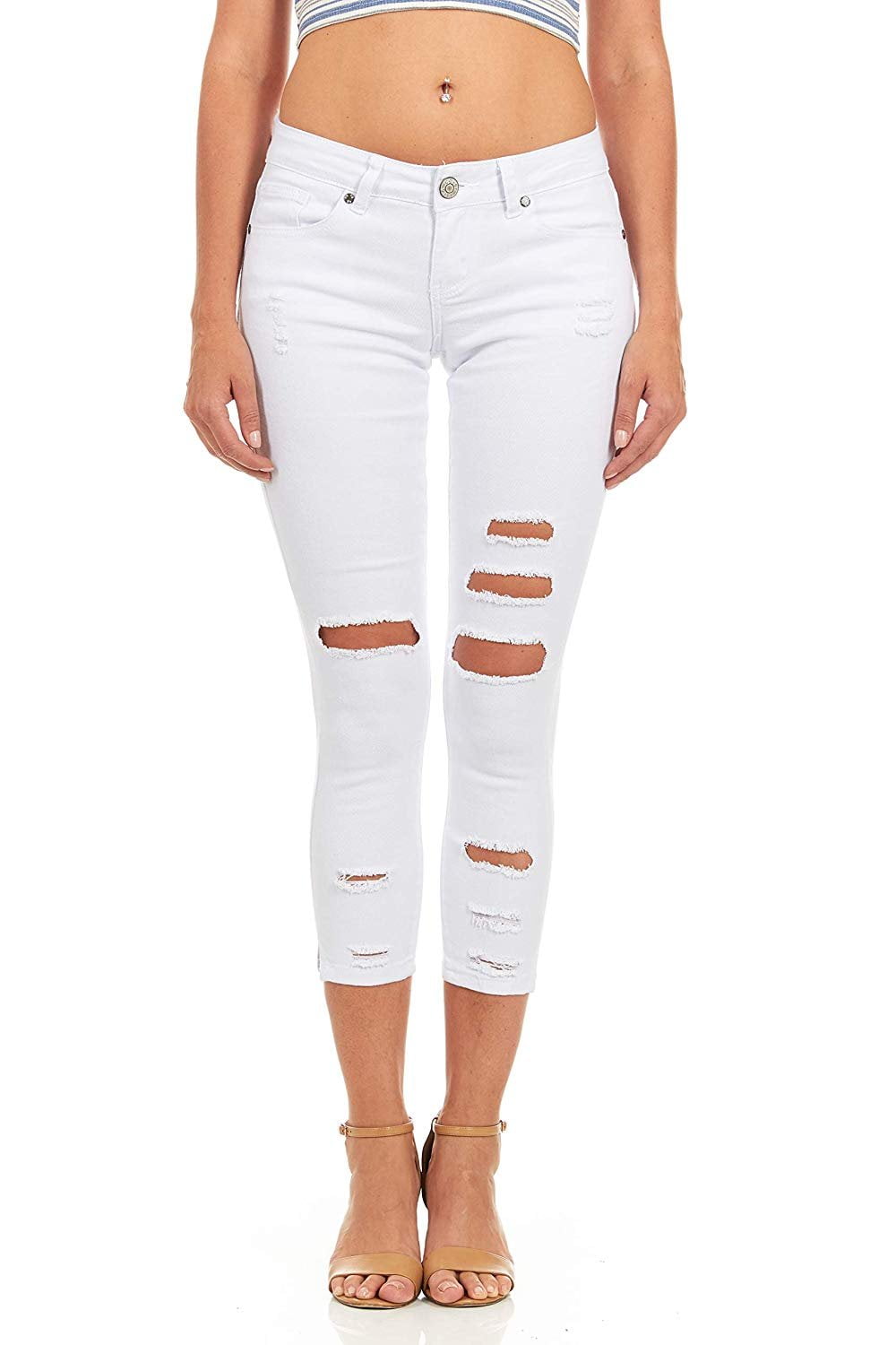 white ripped jeans juniors