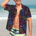 thumbnail image 5 of Lsque Colorful Shells pattern Hawaiian Shirt for Men, Unisex Summer Beach Casual Short Sleeve Button Down Shirts-X-Large, 5 of 9