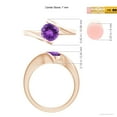 thumbnail image 4 of ANGARA Natural Bar-Set Solitaire Round 1.15 ct Amethyst Bypass Ring in 14K Rose Gold for Women (Size-7mm) | February Birthstone, Birthday, Anniversary, Jewelry Gift for Women | Natural Amethyst Ring, 4 of 9