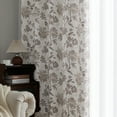 thumbnail image 3 of Curtainking Luxury Look Farmhouse Taupe Floral Print Rod Pocket Blackout Curtains, 96" (2 Panels), 3 of 13