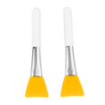 thumbnail image 1 of Cepillo De Mascarilla Facial De Silicona De 2 Piezas Para Faciales, Barro, Mascarilla De Arcilla, Bricolaje, Mascarilla De Modelado, Sin cabellero - Crema, Amarillo, 1 of 7