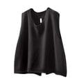 thumbnail image 1 of Breezora Women's Back Button Knit Vest Lightweight Breathable Cotton Comfortable Loose Fit Layering Essential Versatile Styling M Size Grey, 1 of 9